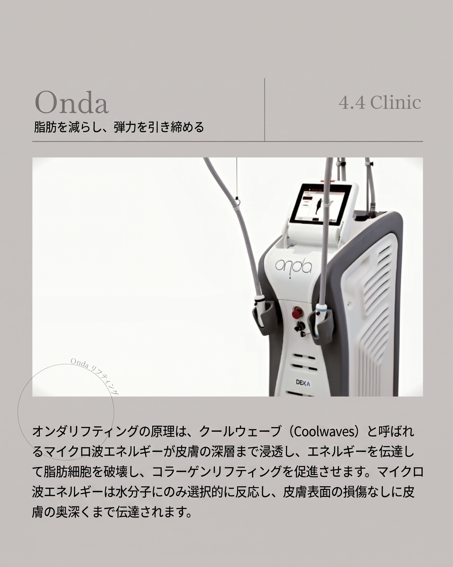 ONDA（オンダ）リフティング：キム・グァンイル院長のマイクロ波「フェイスコントゥアリング」デザイン 사진 2